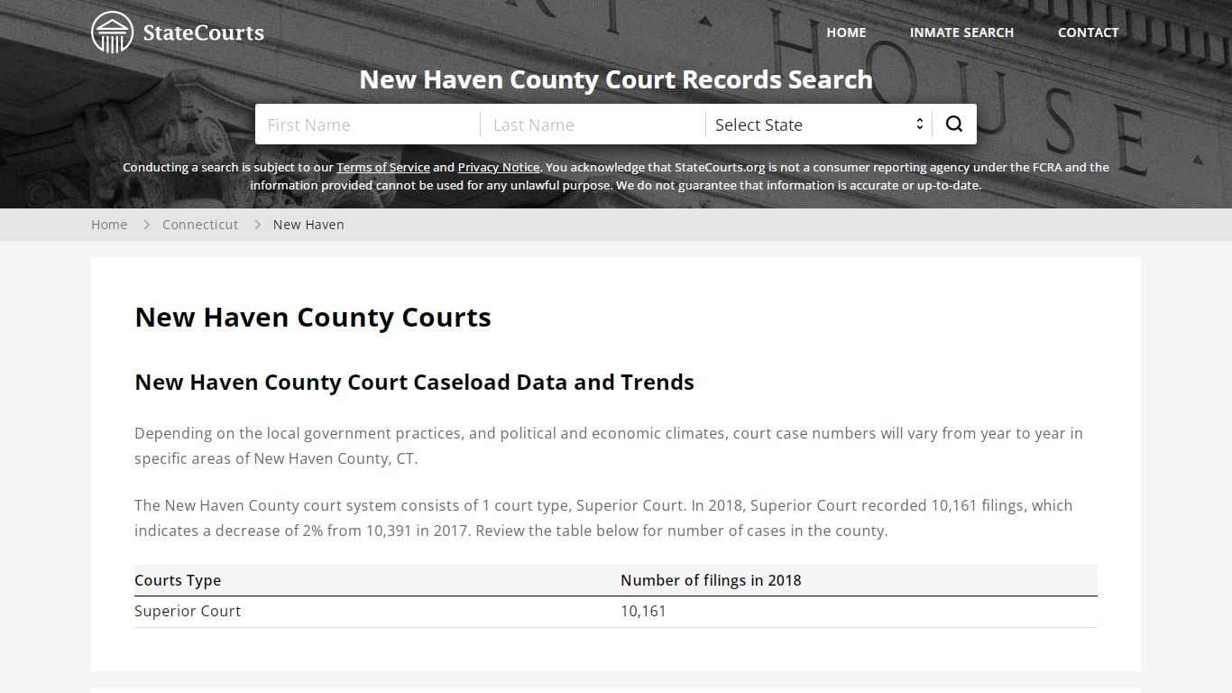 New Haven County, CT Courts - Records & Cases - StateCourts